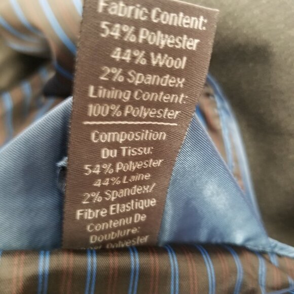 GS Mens Suit Jacket 54PRG Charcoal Black Wool Blend Professional Business Portly - Picture 6 of 11